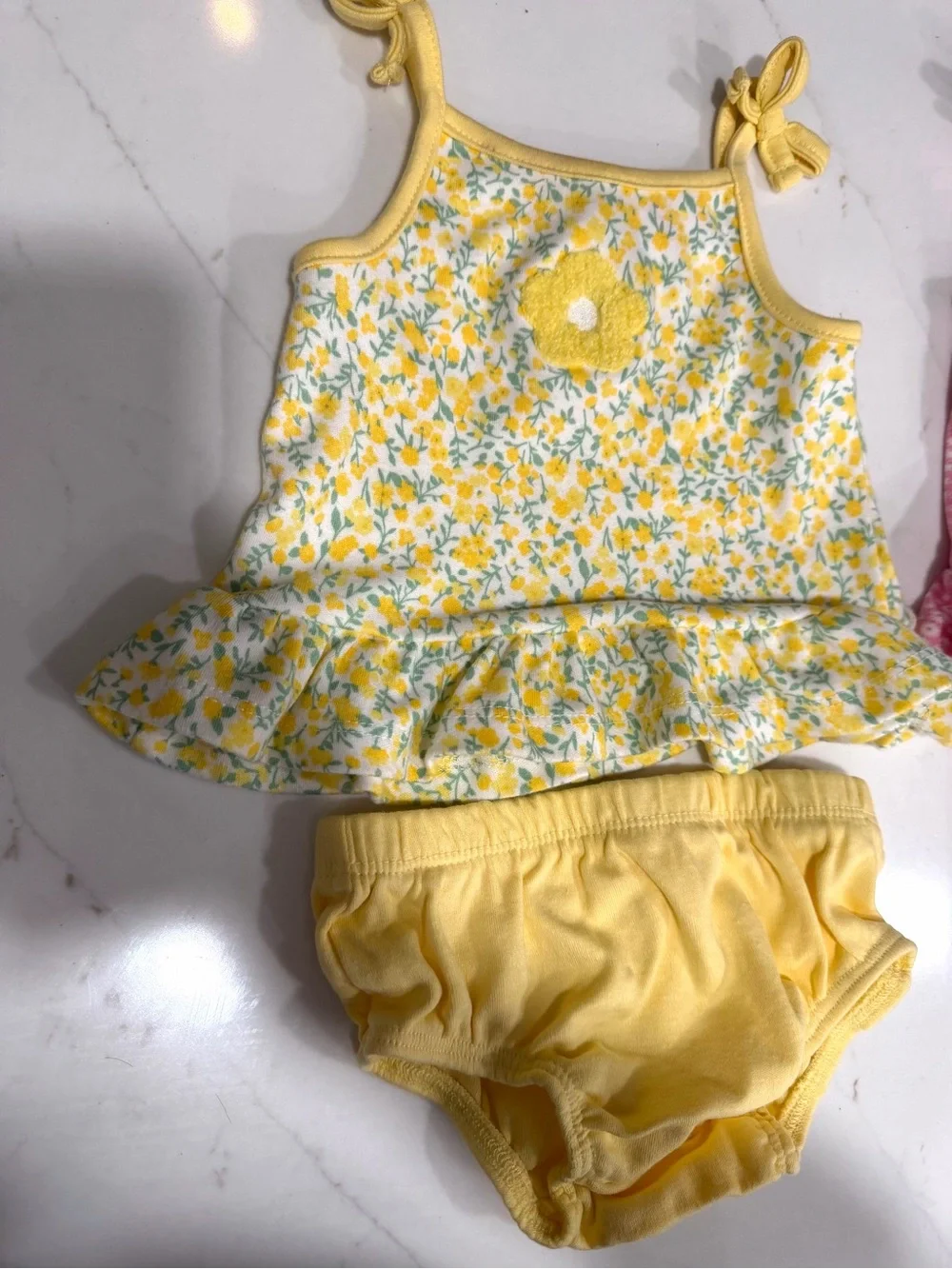 3 Baby Girls Tank Top and Bloomer Sets (3-6 and 6-9). Angel Dear and Little Lass
